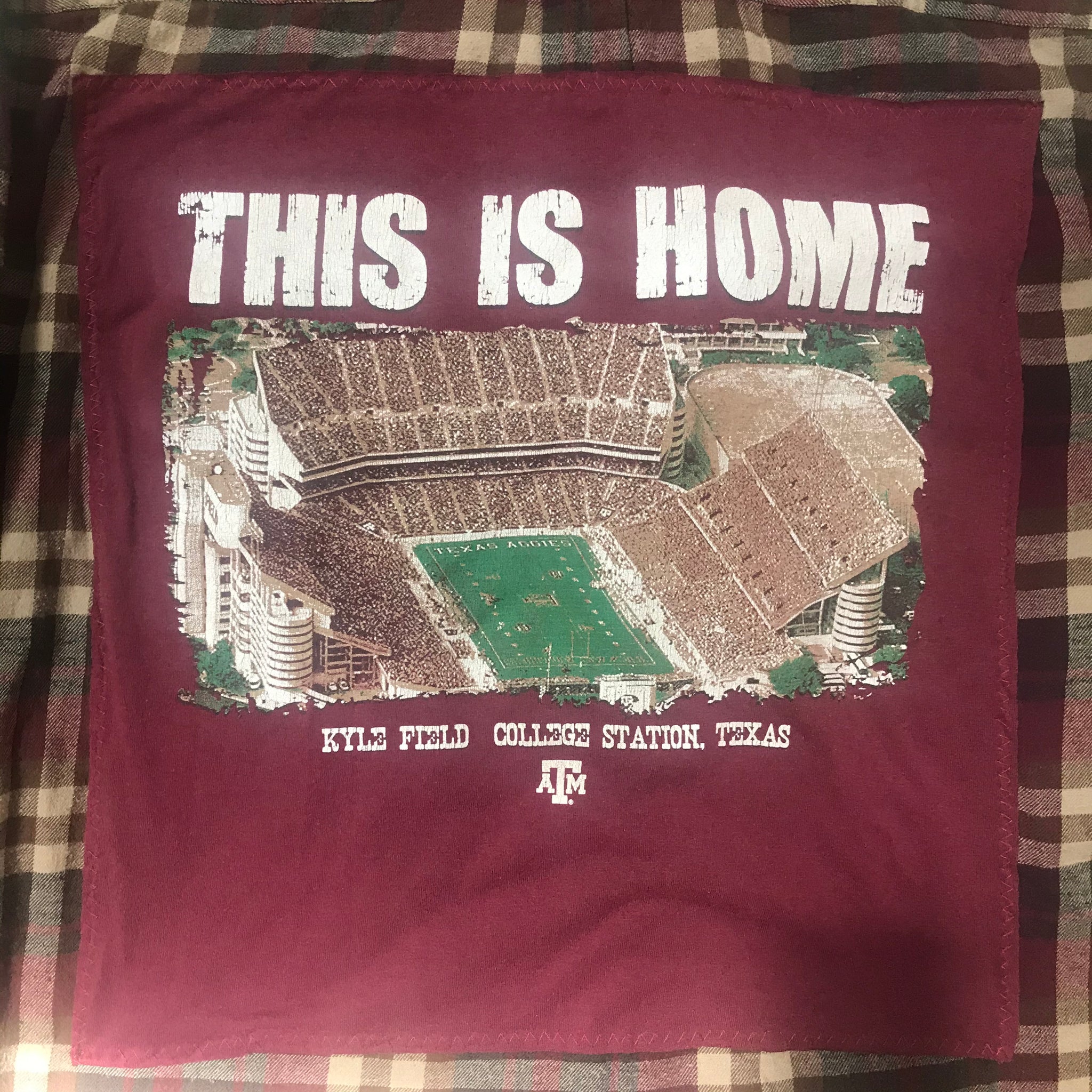 Texas A&M LARGE T-shirt backed flannel