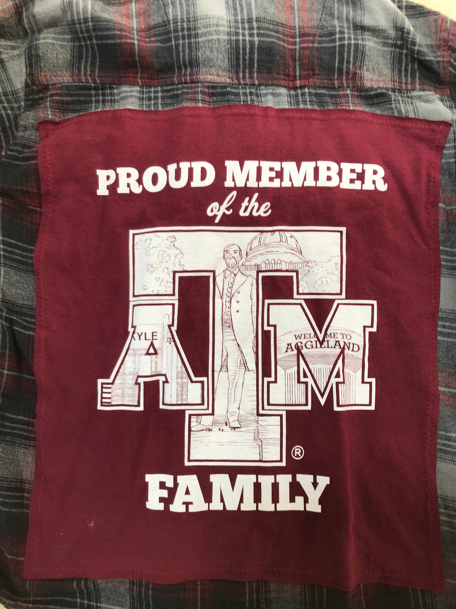 Texas A&M Medium T-shirt backed flannel