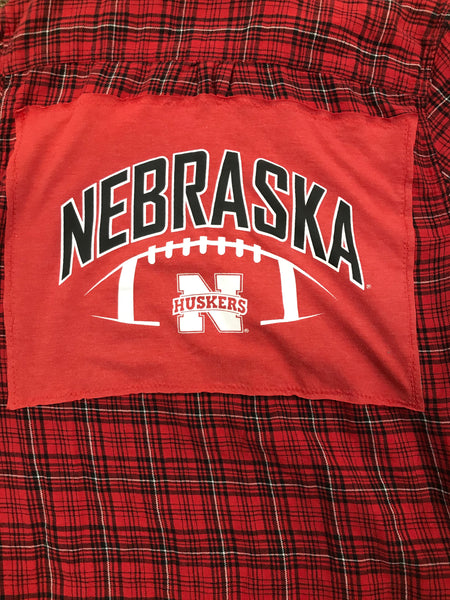 Nebraska MEDIUM Nebraska Huskers T-Shirt Backed Flannel