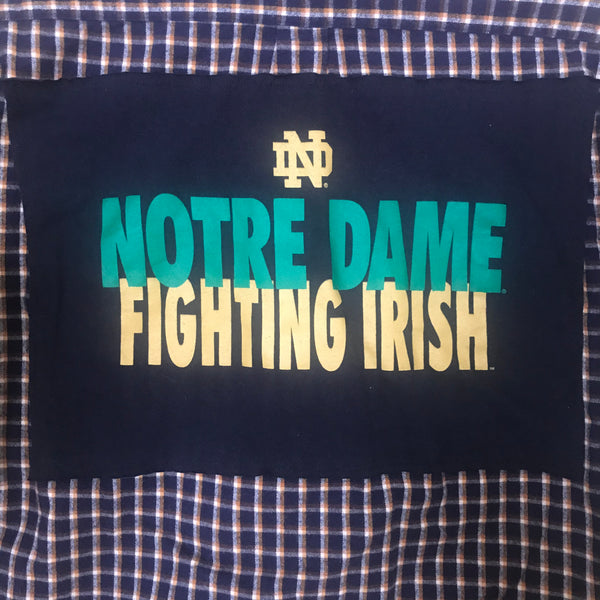 Notre Dame MEDIUM t-shirt backed flannel