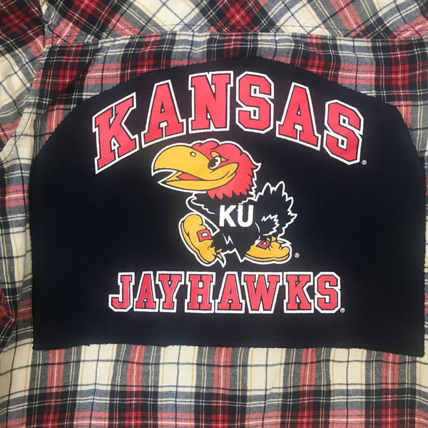 Kansas Jayhawks SMALL T-shirt backed flannel