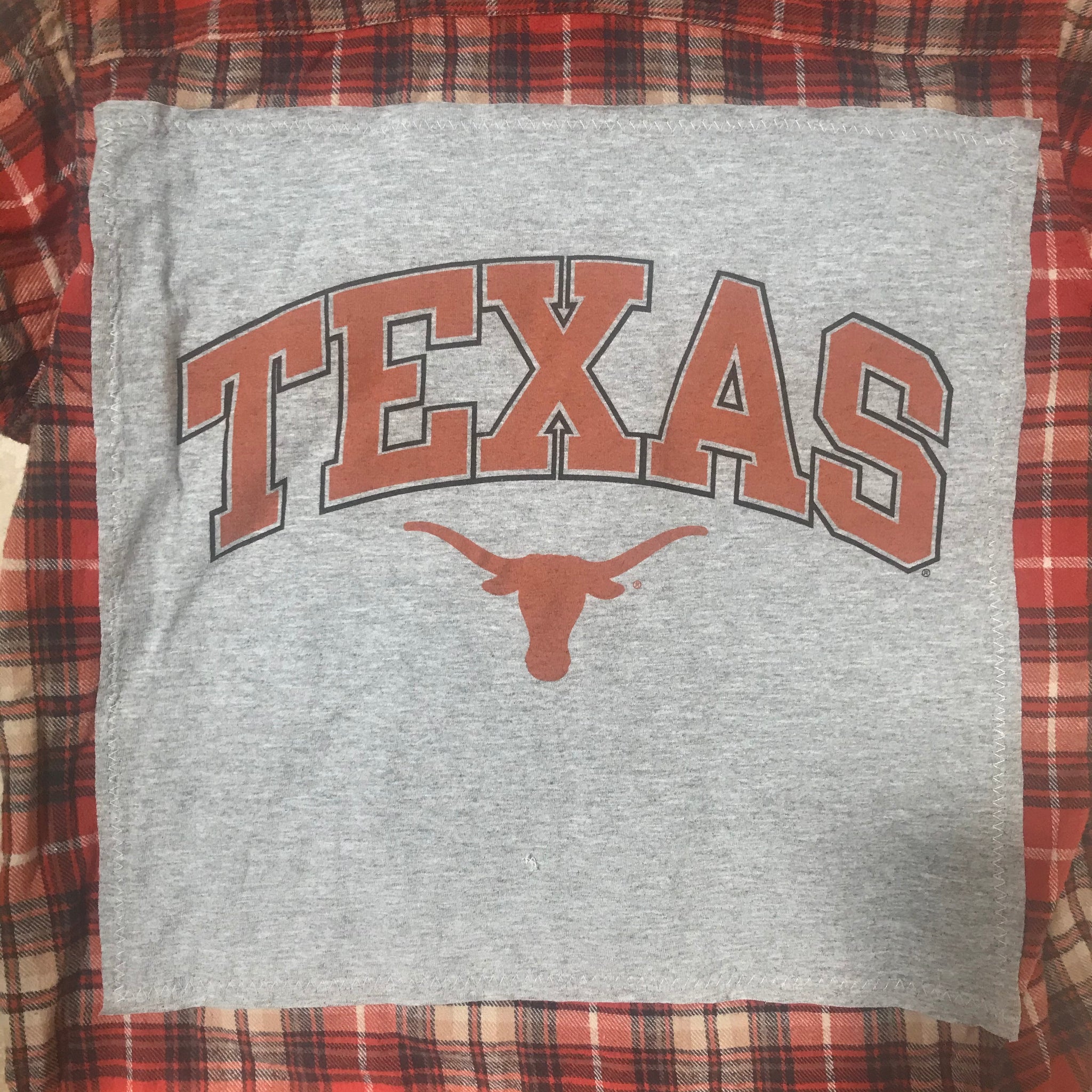 UT Texas SMALL University of Texas T-shirt backed  flannel