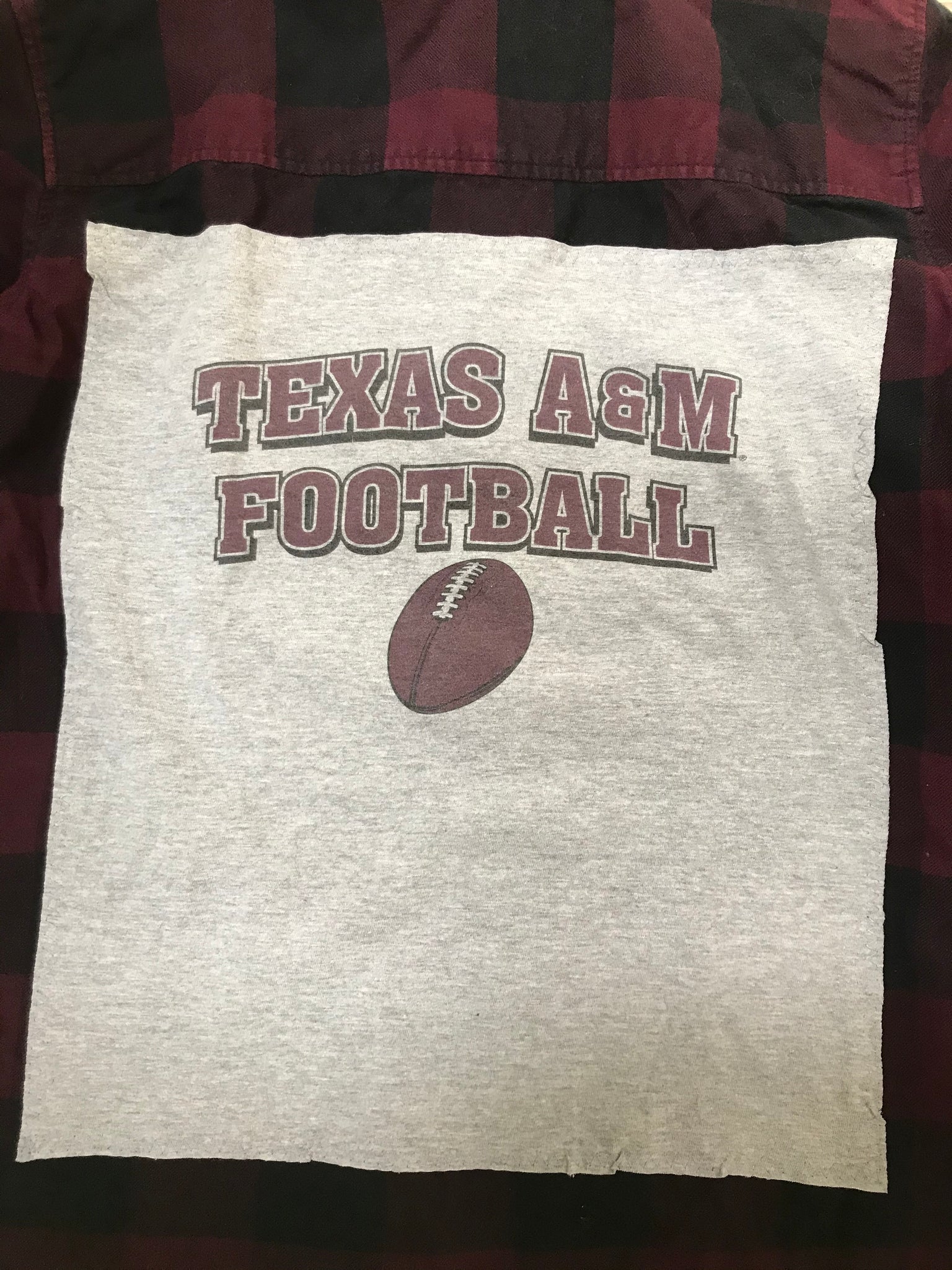 Texas A&M MEDIUM T-shirt backed flannel