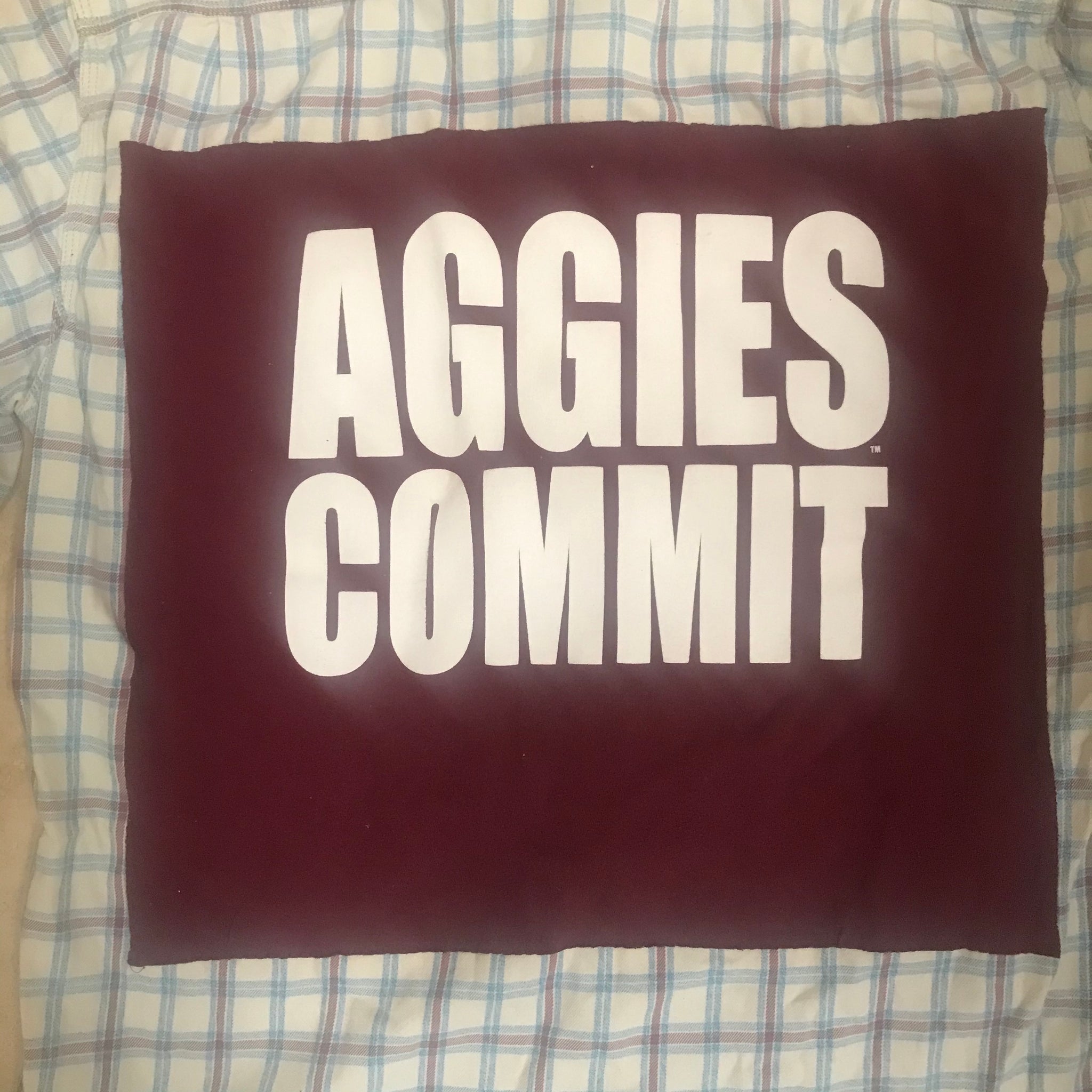 Texas A&M Aggies LARGE T-shirt backed flannel