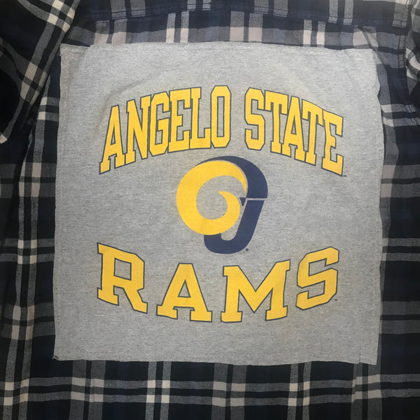 Angelo State LARGE Rams T-shirt backed flannel