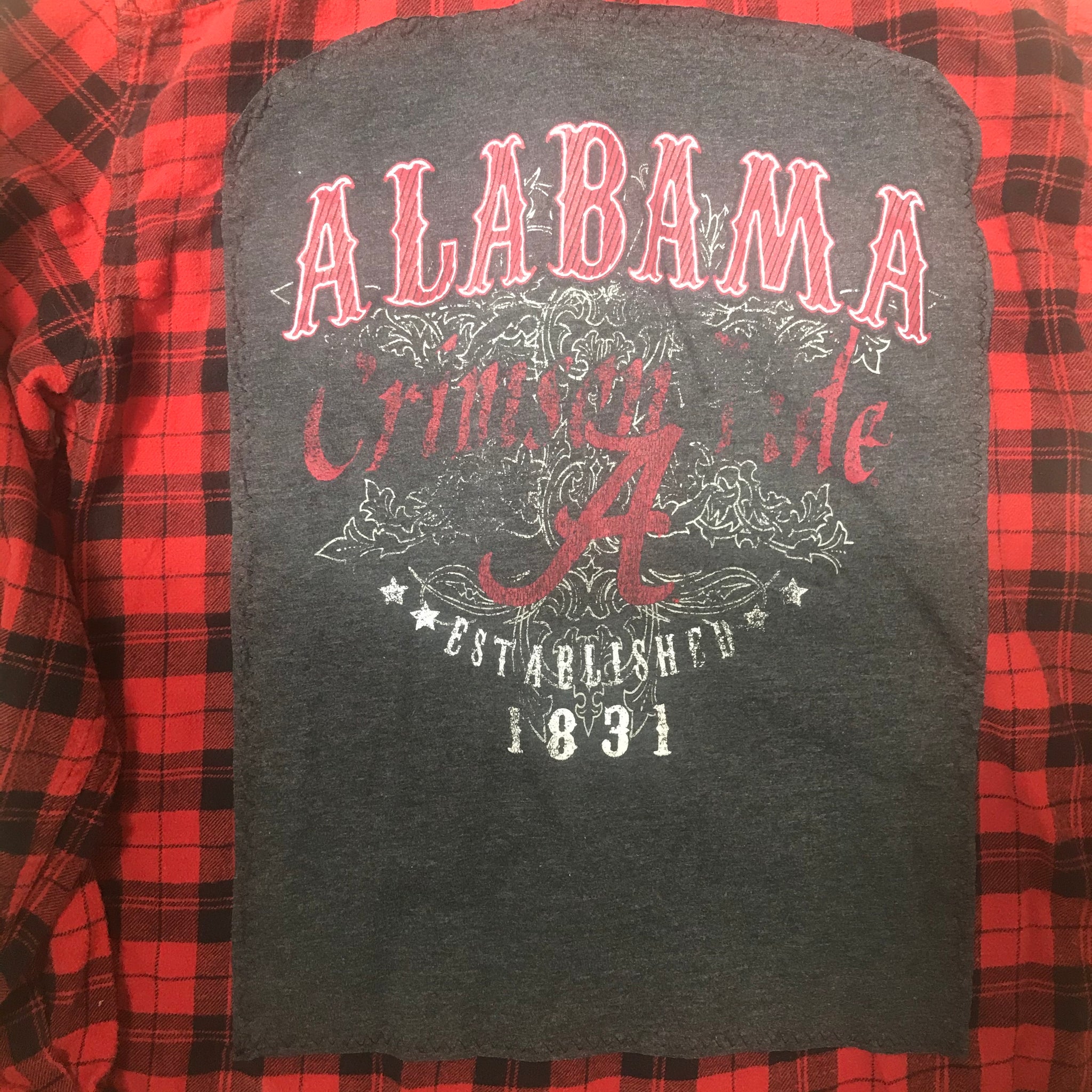 Alabama SMALL Bama T-shirt backed flannel