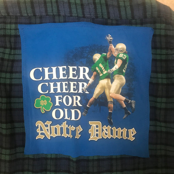 Notre Dame MEDIUM T-shirt backed flannel