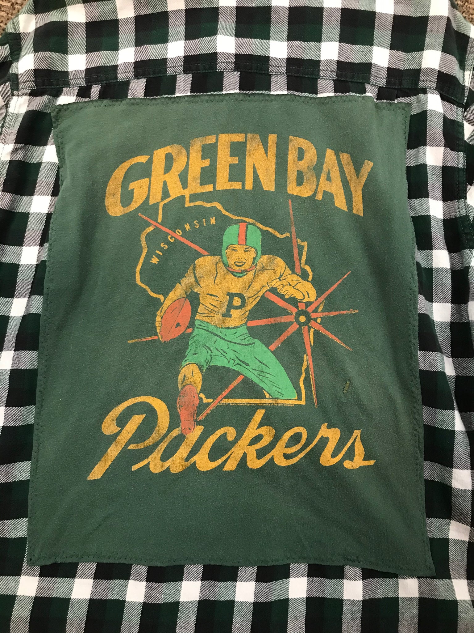 Green Bay Packers LARGE Packers T-Shirt Backed Flannel – TOSS Vintage