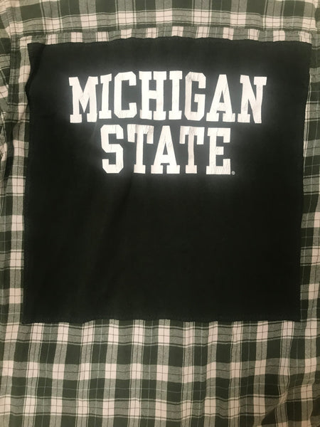 Michigan State LARGE T-shirt backed flannel