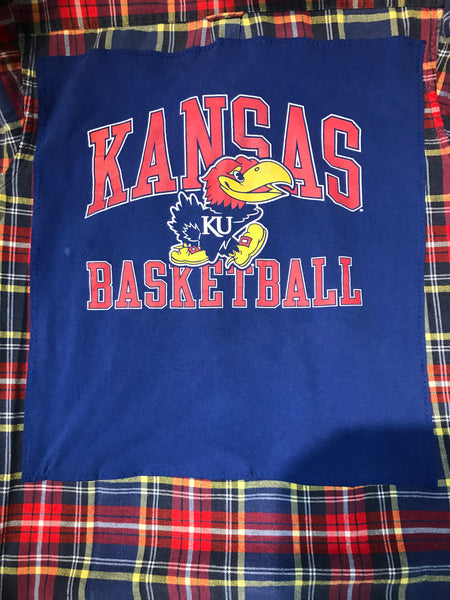 Kansas MEDIUM Kansas Jayhawks T-Shirt Backed Flannel