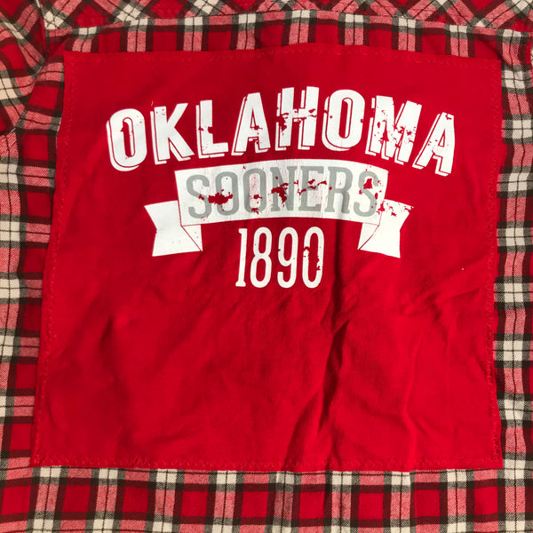 OU SMALL Oklahoma Sooners T-shirt backed flannel