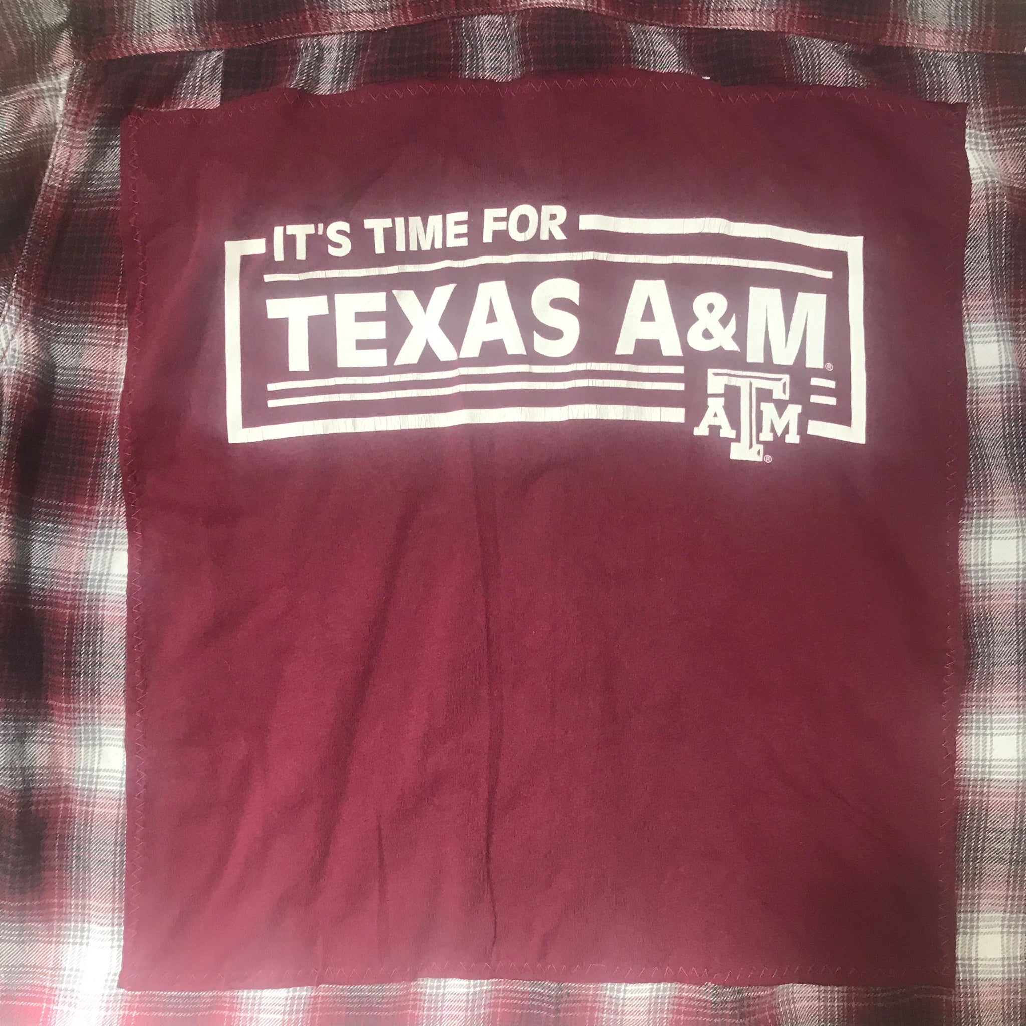 Texas A&M LARGE T-shirt backed flannel