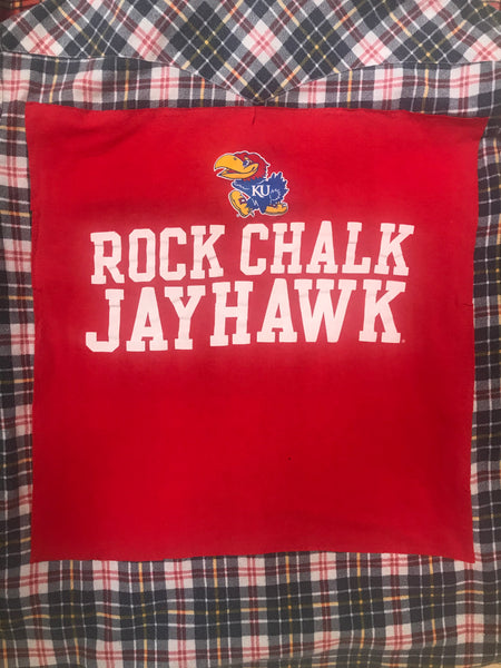 Kansas Jayhawks MEDIUM T-shirt backed flannel