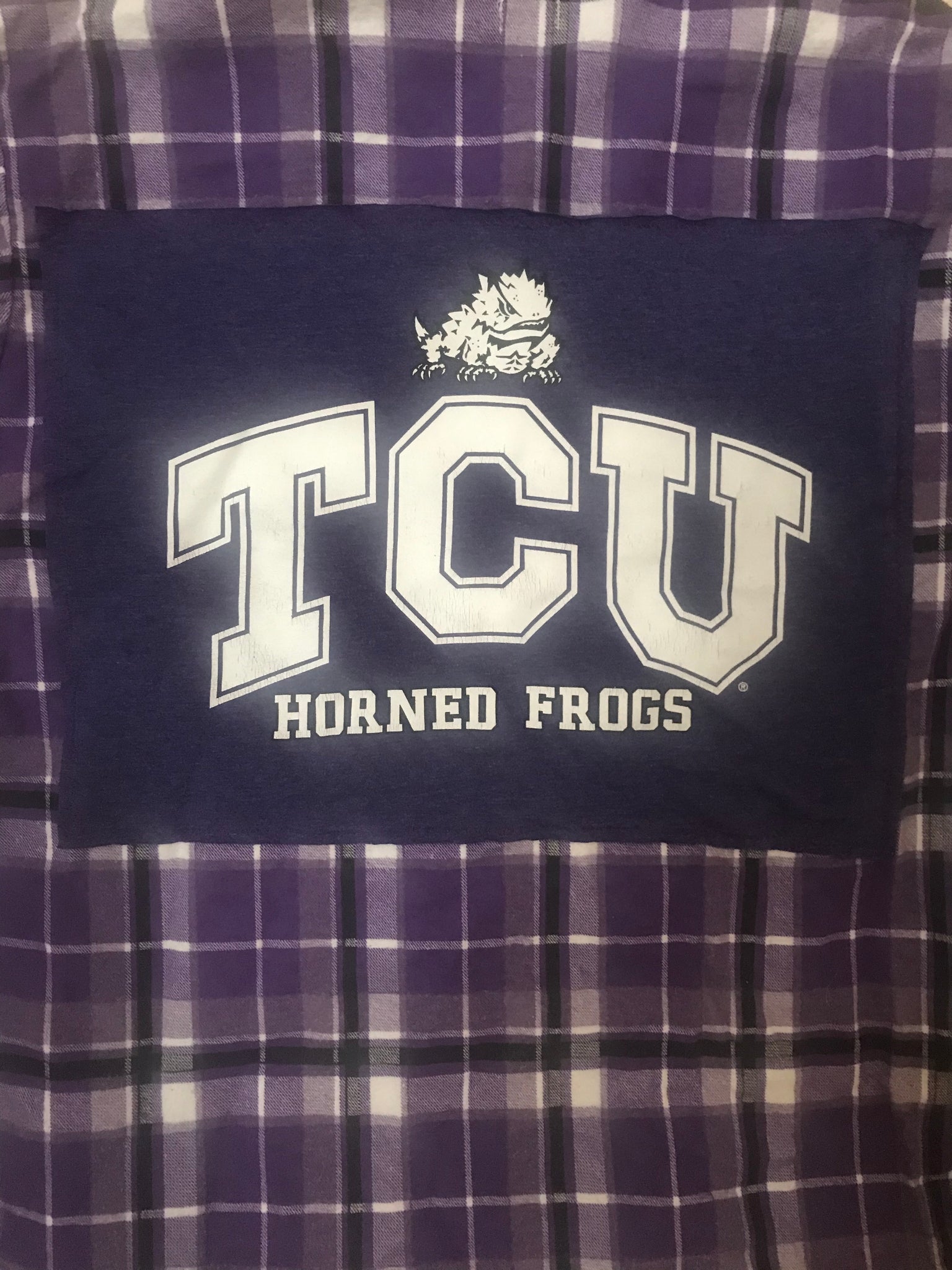 TCU XL Texas Christian University T-shirt backed flannel